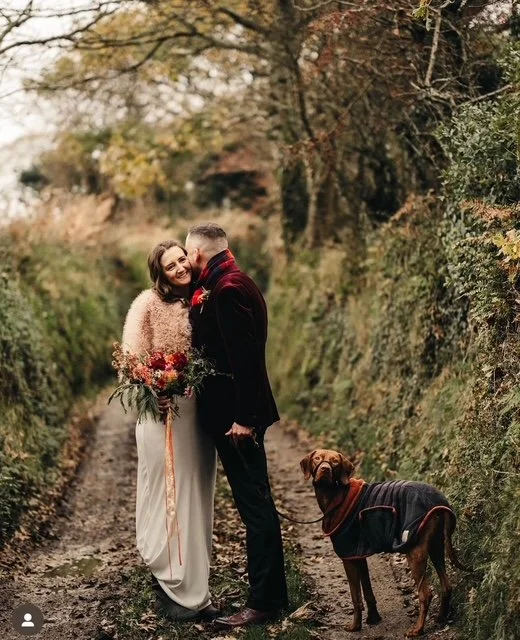 Winter elopment wedding for two in Cornwall