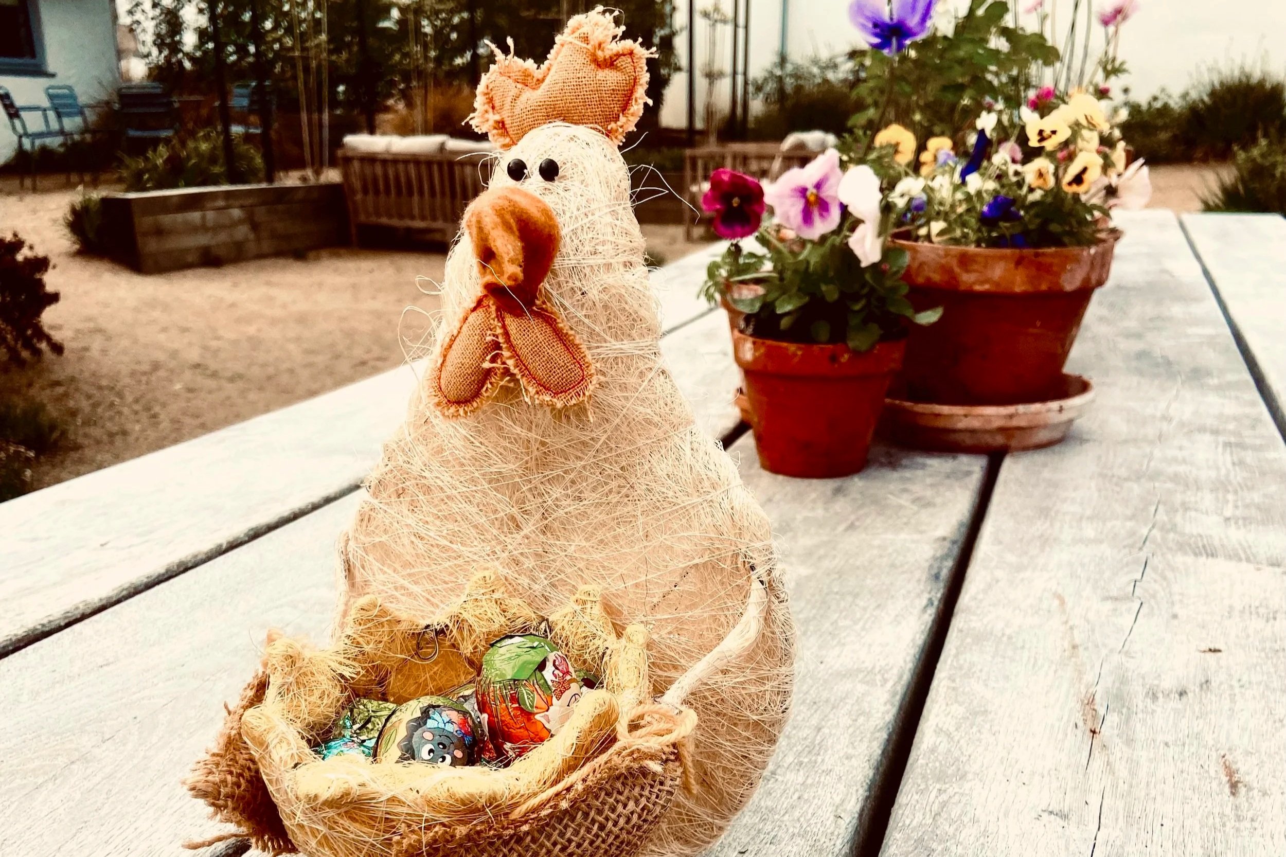 Easter eggs in the courtyard