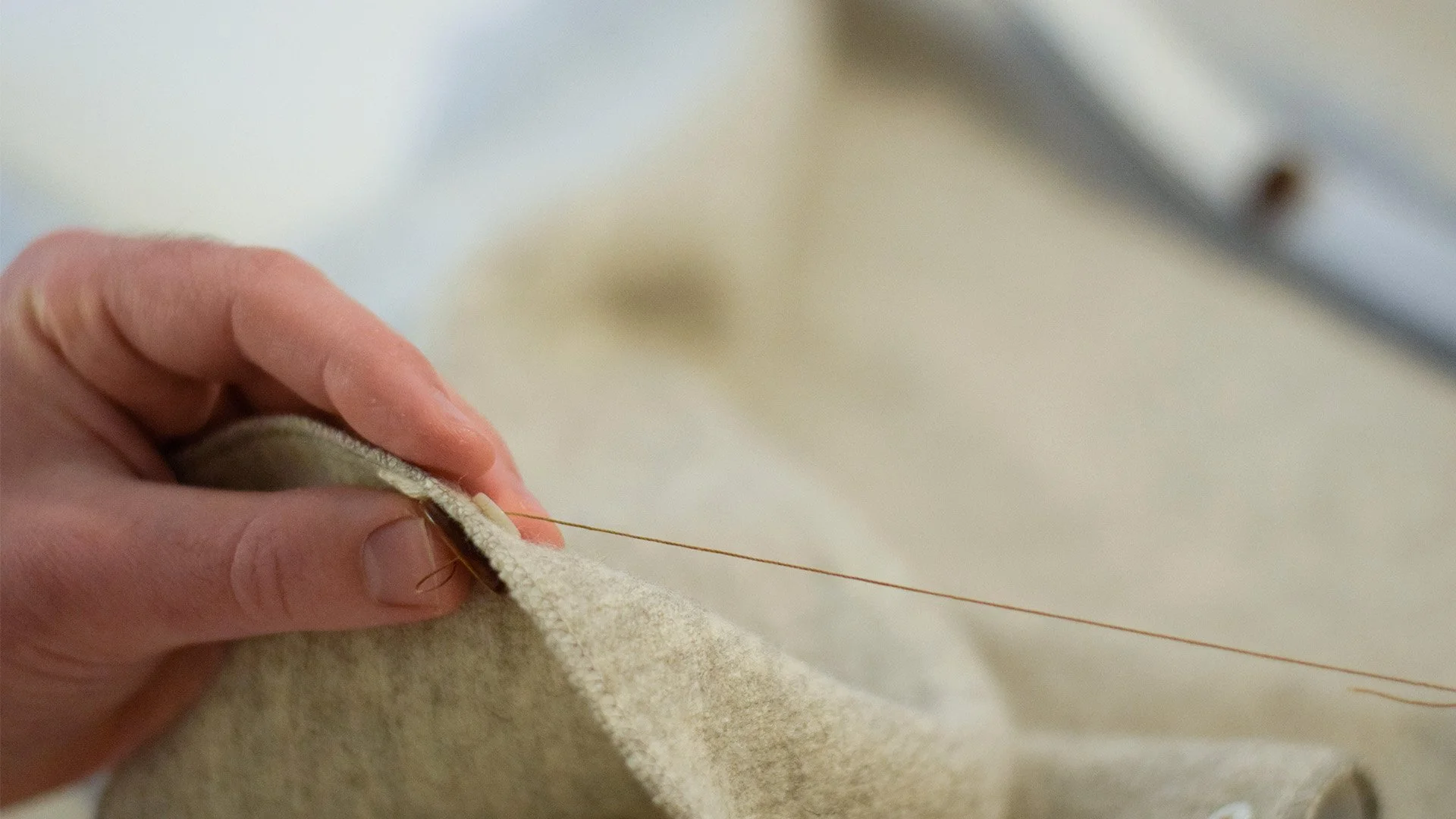 The making process inside the Orlandi Atelier. Handsewing