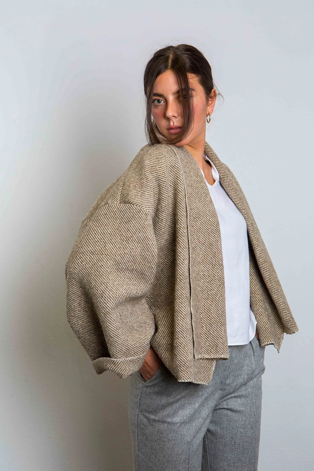 Kimono Jacket in Handwoven Loden