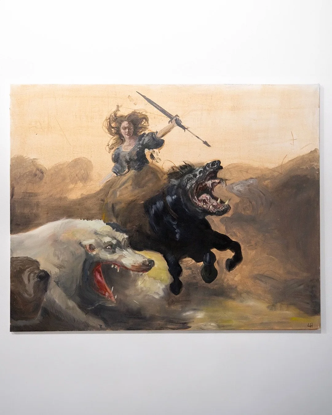 &bdquo;Daydream&ldquo;
Oil paint on canvas. 124 &times; 99 cm, 2024.
A new narrative in the old tongue.

Daydream is an oil painting that deliberately borrows the visual grammar of Old Master hero and battle imagery&mdash;those historic stages where 