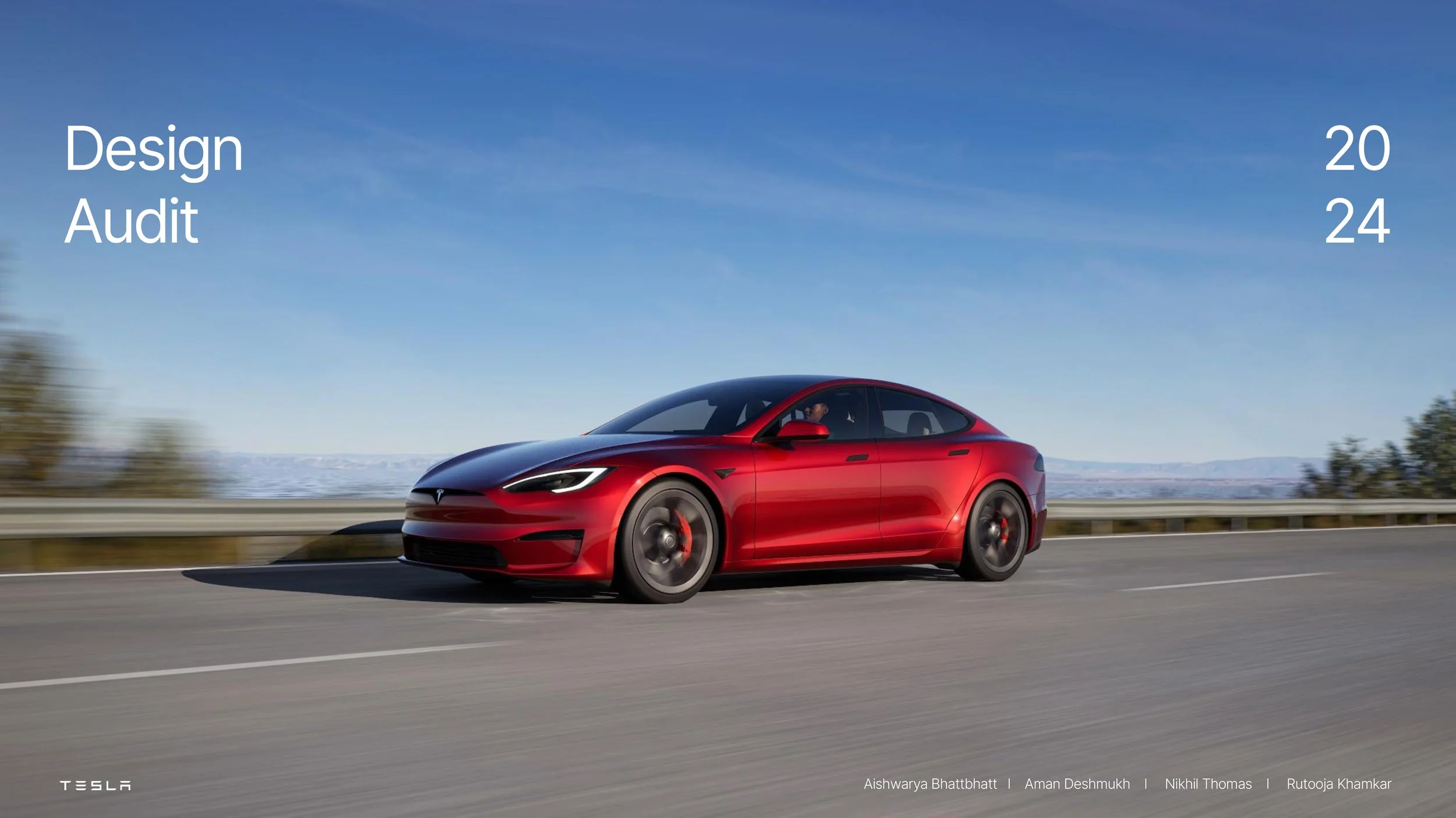 A design audit of Tesla, based on visual identity from their 2022 Impact Report. Produced for the Design Management module at OCADU.