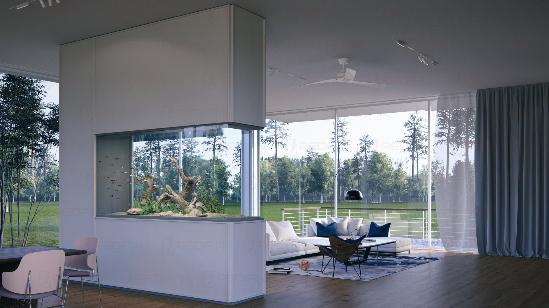 Aquariums as Architectural Features: Integrating Living Displays into Interior Design