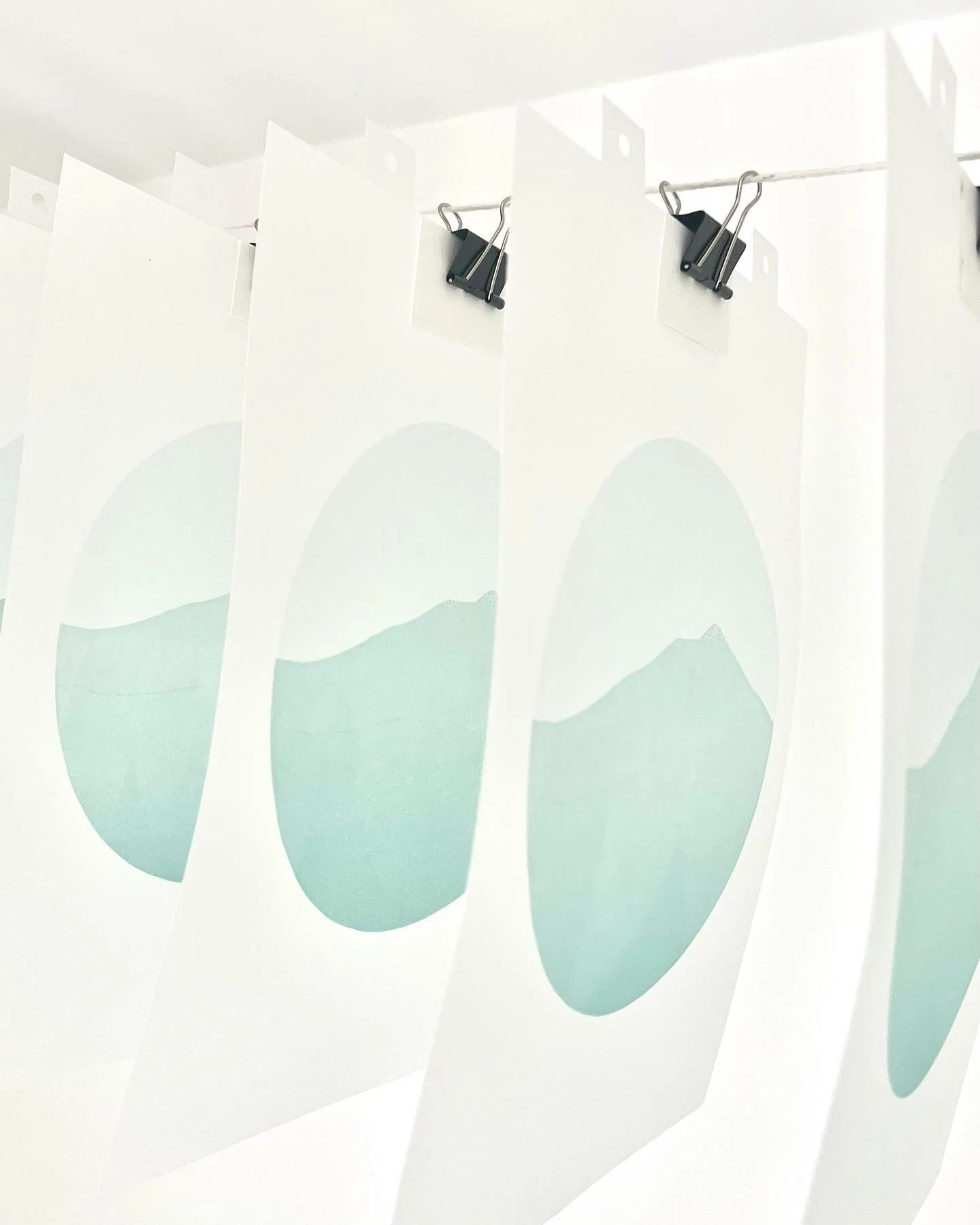 Second layer printed&hellip;playing around with different levels of extender today to get a nice gradient&hellip;this is a fine art in itself! Swipe to see the two options&hellip;dark from the bottom up, or darker at the top going lighter to the bott