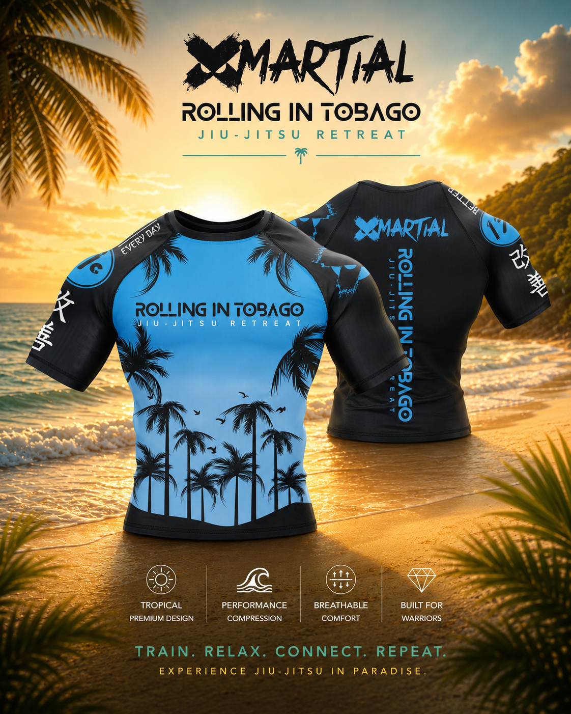 Rolling in Tobago and XMartial Collaborative Rash Guard Edition Two
