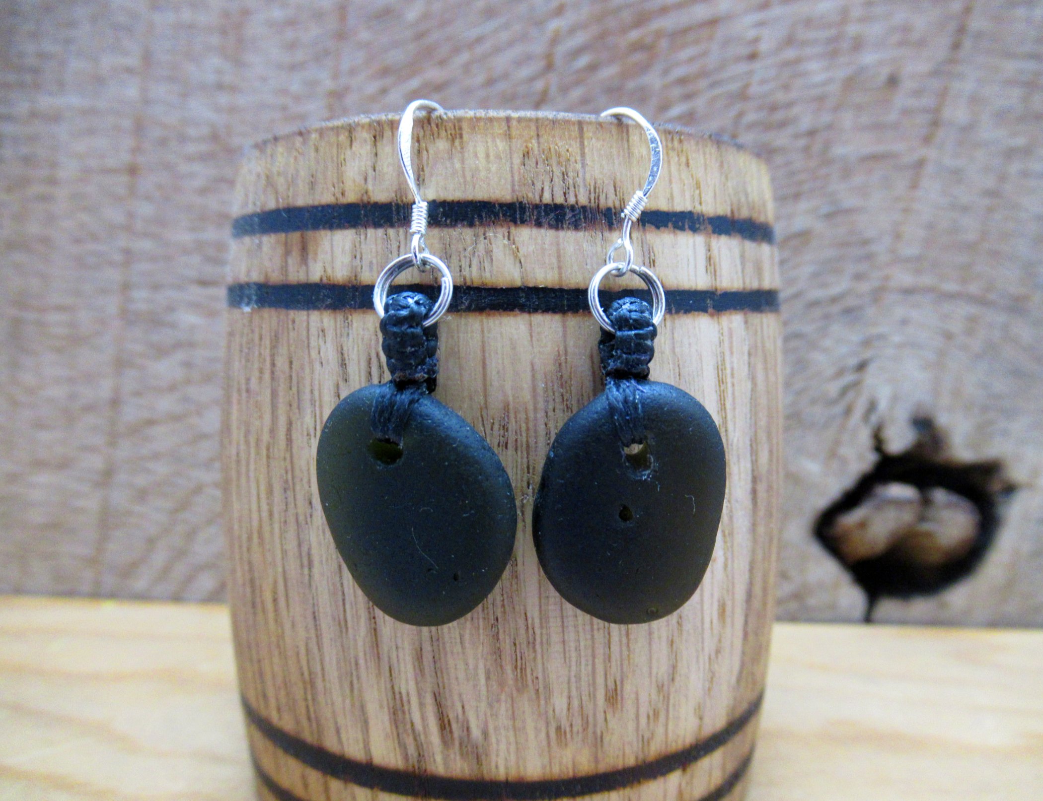 Small pirate glass earrings, very old historic sea glass FREE SHIPPING WORLDWIDE