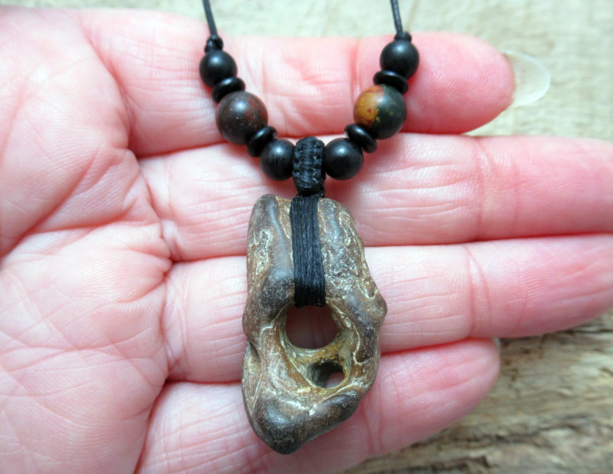 Sculptural ironstone hagstone with two holes, from the Isle of Wight coast FREE SHIPPING WORLDWIDE