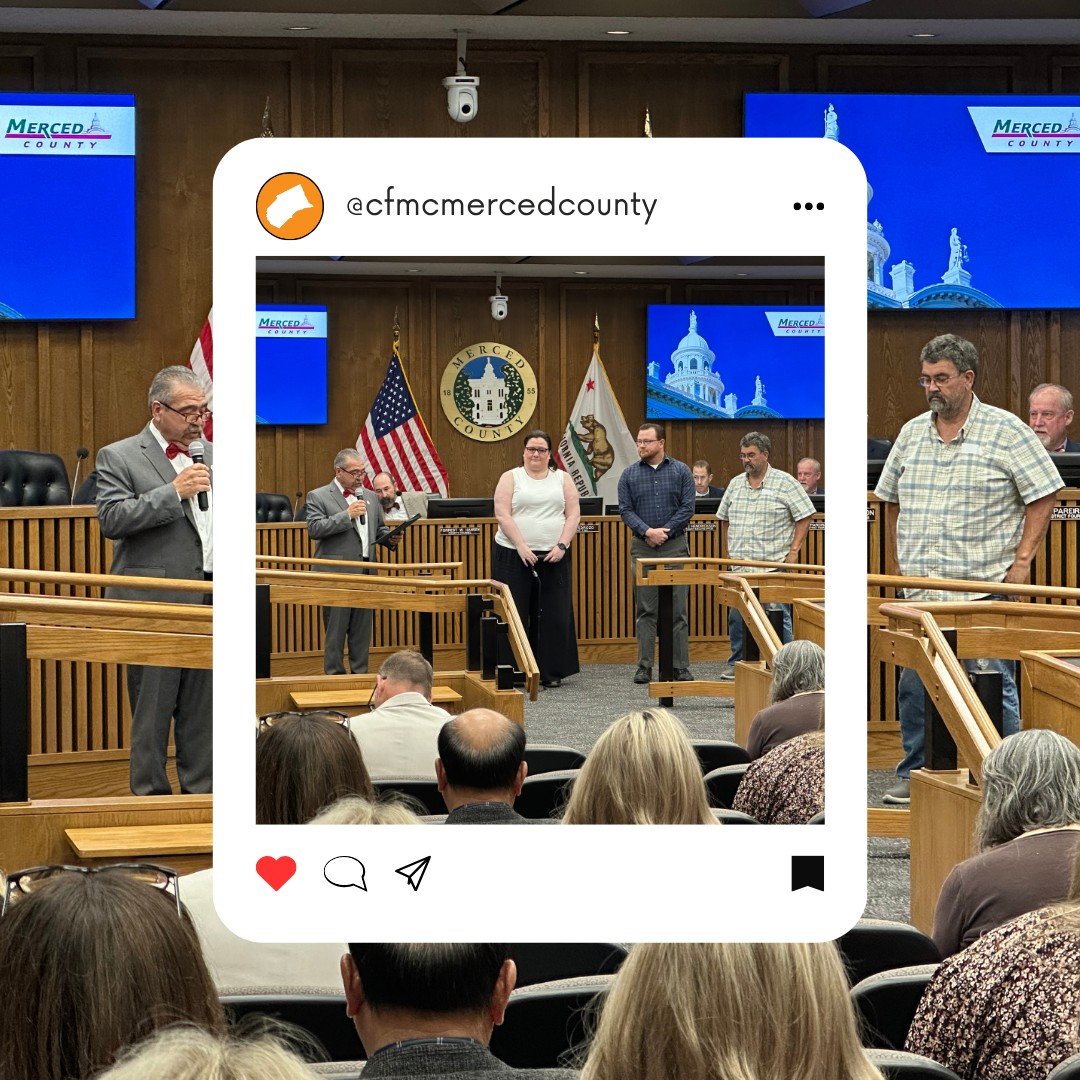 This morning, the Community Foundation of Merced County was honored at the Merced County Board of Supervisors meeting with a Certificate of Recognition for our work supporting those impacted by the Santa Nella mobile home fires last July. 

Pictured: