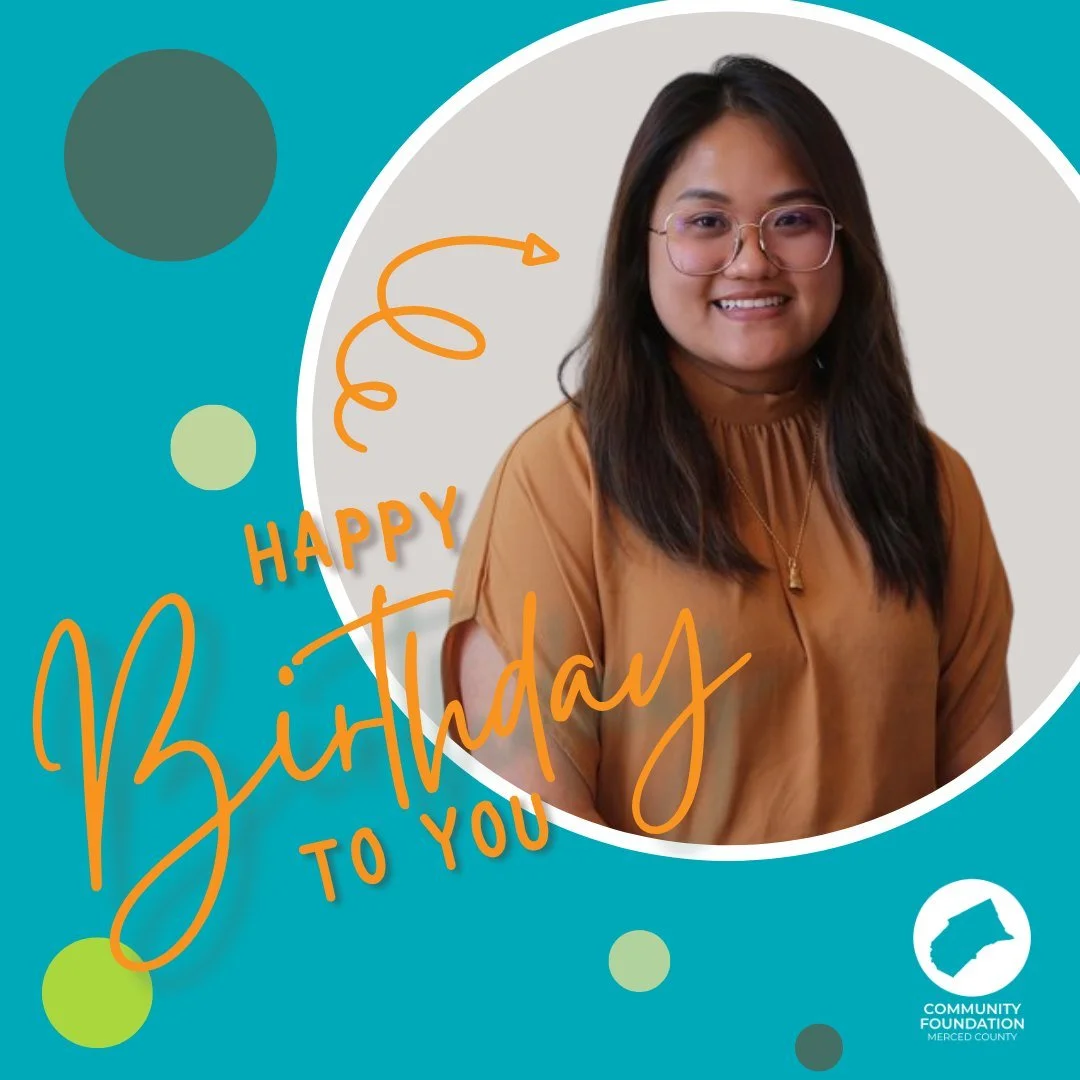 🧡 Please join us in wishing a very Happy Birthday to CFMC Board Secretary Kassie Nguyen!

Thank you for your service and leadership at the Community Foundation of Merced County. We hope your special day is filled with celebration, joy, and time spen