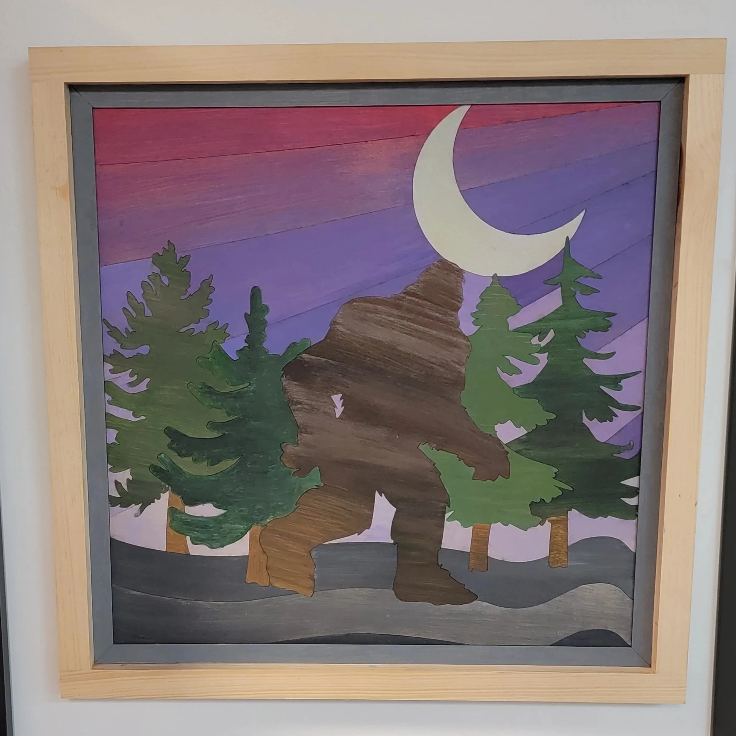 20"x20" Painted Bigfoot Mosaic Art