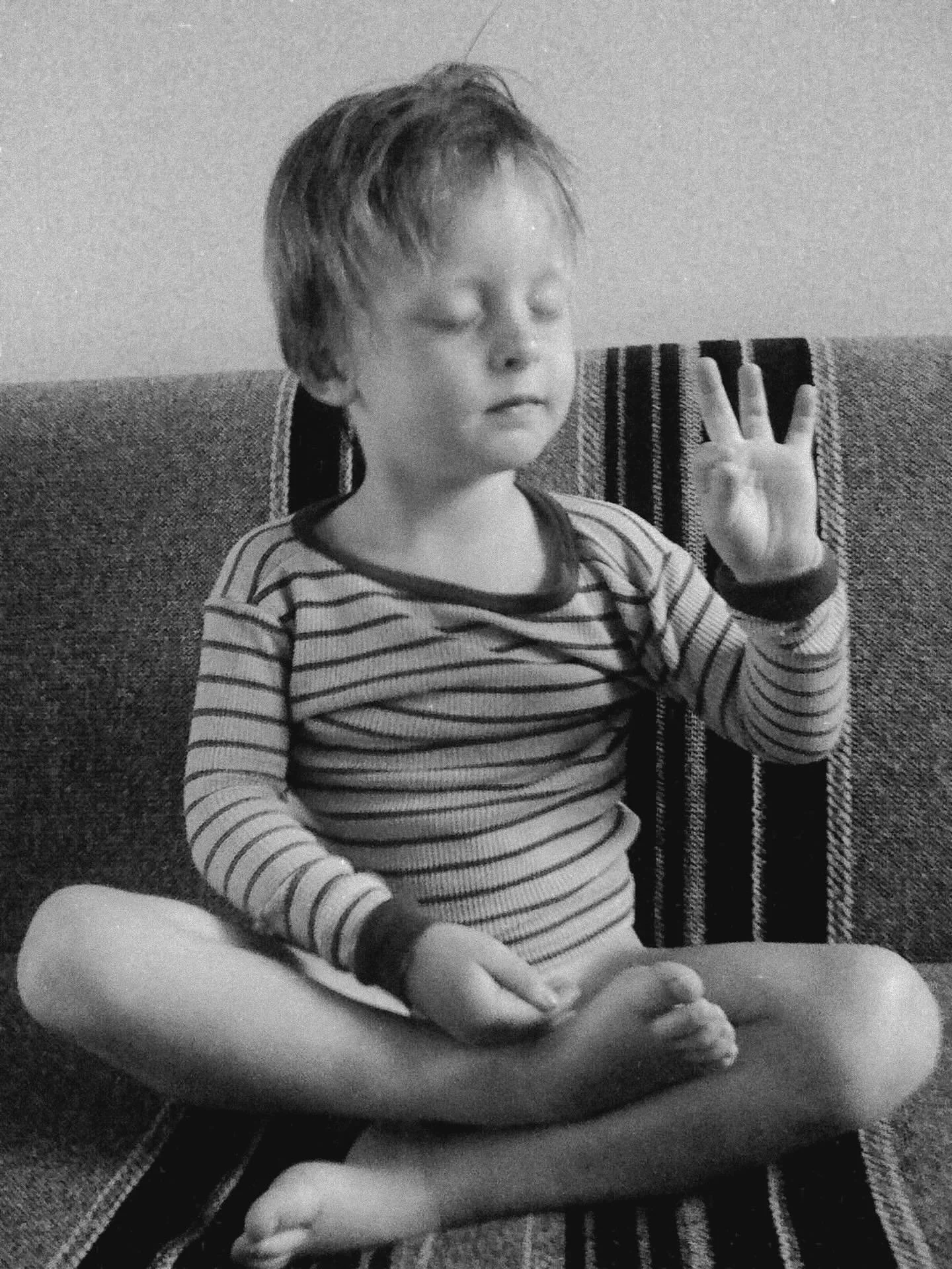 Feels like yesterday and lifetimes between&hellip; You were emulating our big wooden Buddha in our little shack by the sea.. My first true love and teacher&hellip; I am grateful to know and to love you 
🌊🐟 @gilimiester