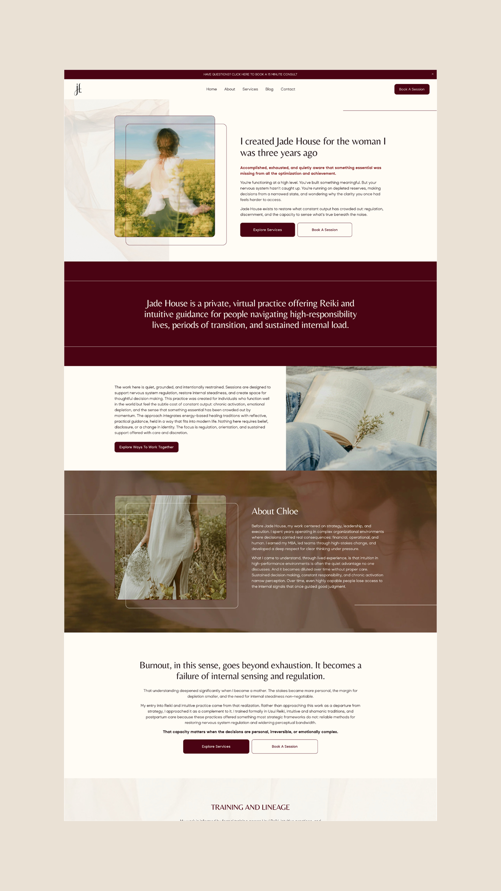 Web Design for Reiki Coach