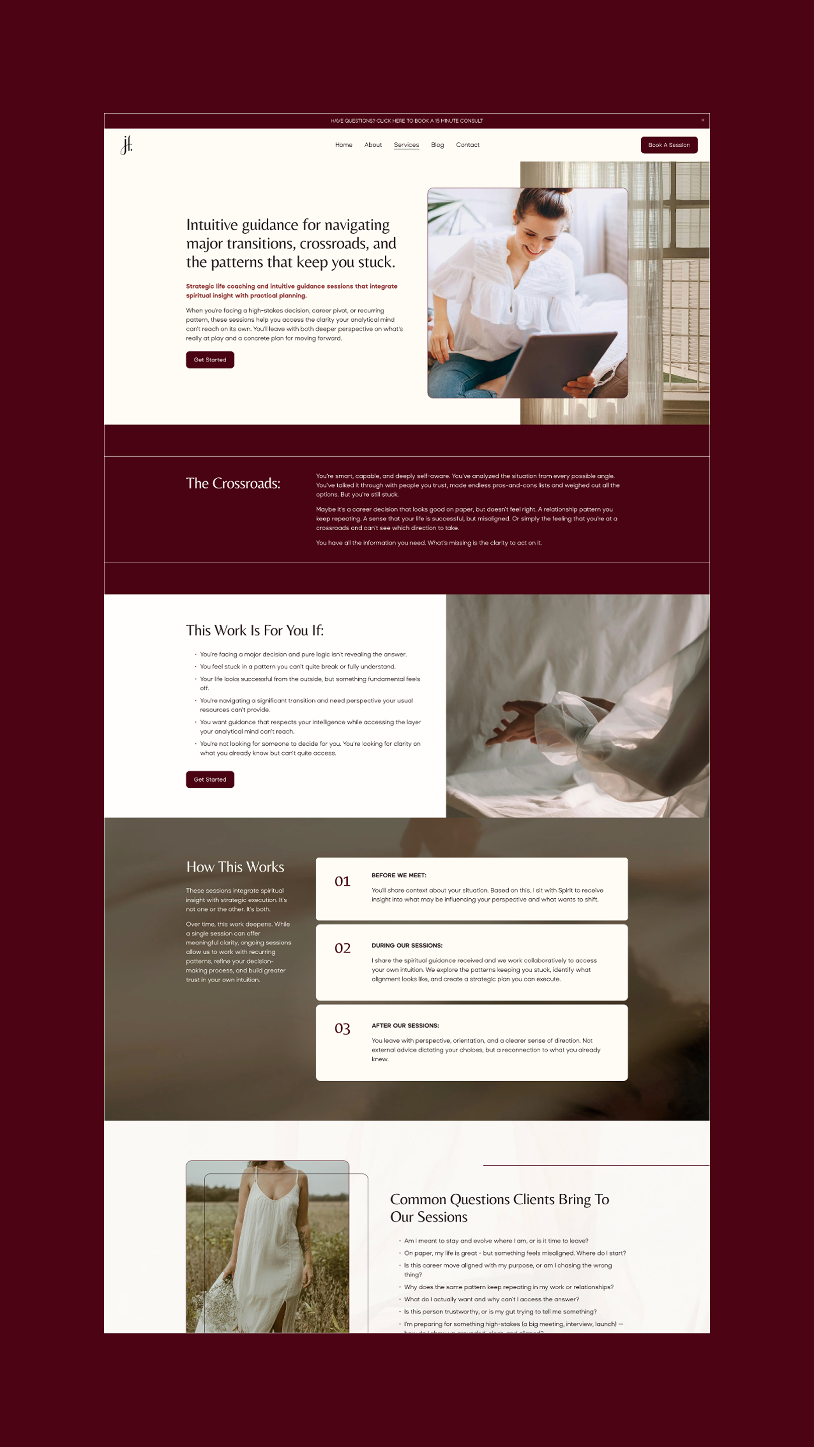 luxury website for intuitive healing