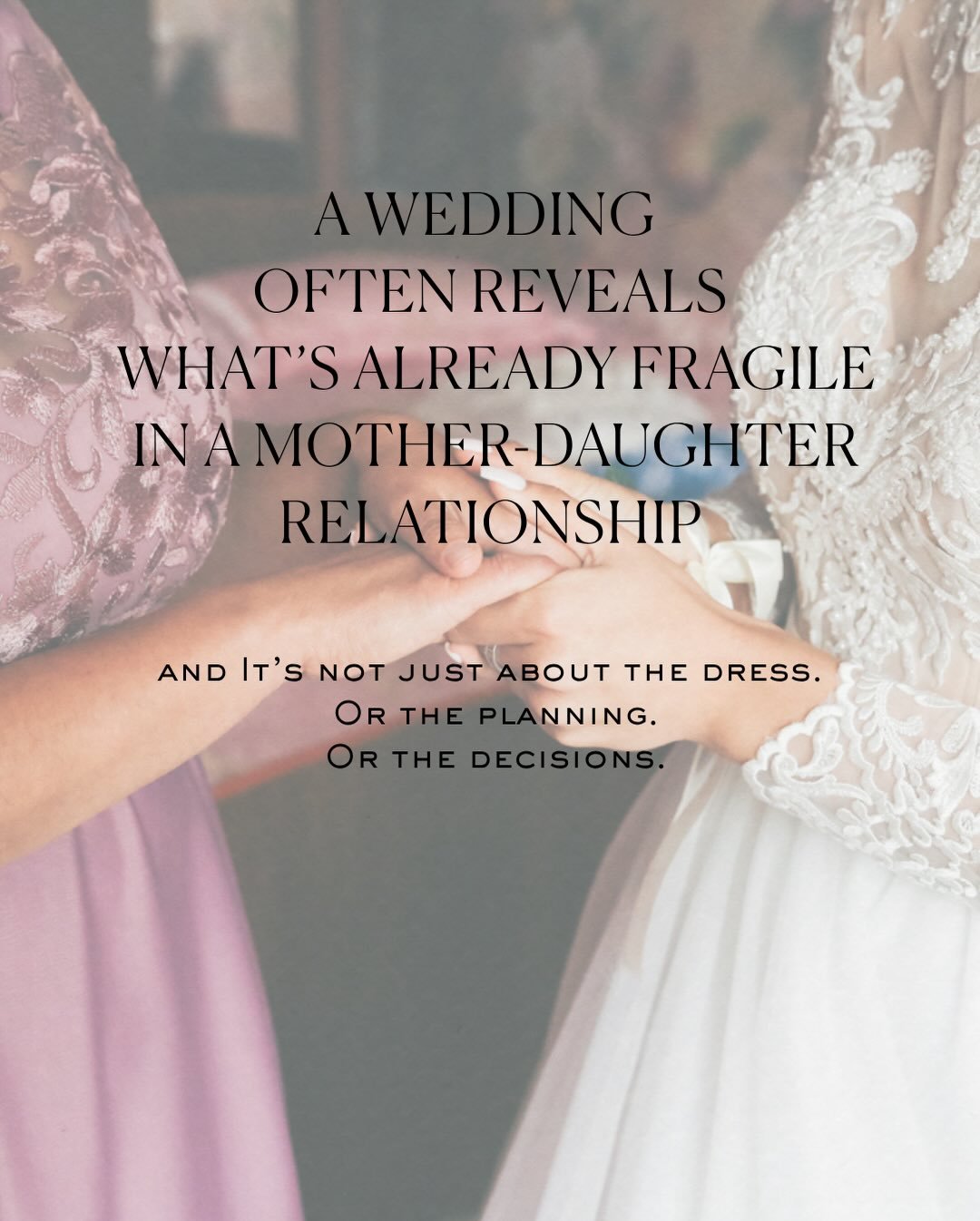 Weddings have a way of bringing everything to the surface.
Not just logistics or preferences&hellip;
but the emotional reality of the relationship.

I recently worked with a mother who described feeling confused and hurt during her daughter&rsquo;s w