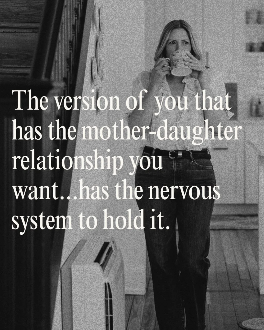 Most mothers are trying to change the relationship through words.

More explaining. 
More fixing. 
More reaching out. 
More urgency. 

But relationships don&rsquo;t change because someone said the perfect thing.

They change when it feels different t