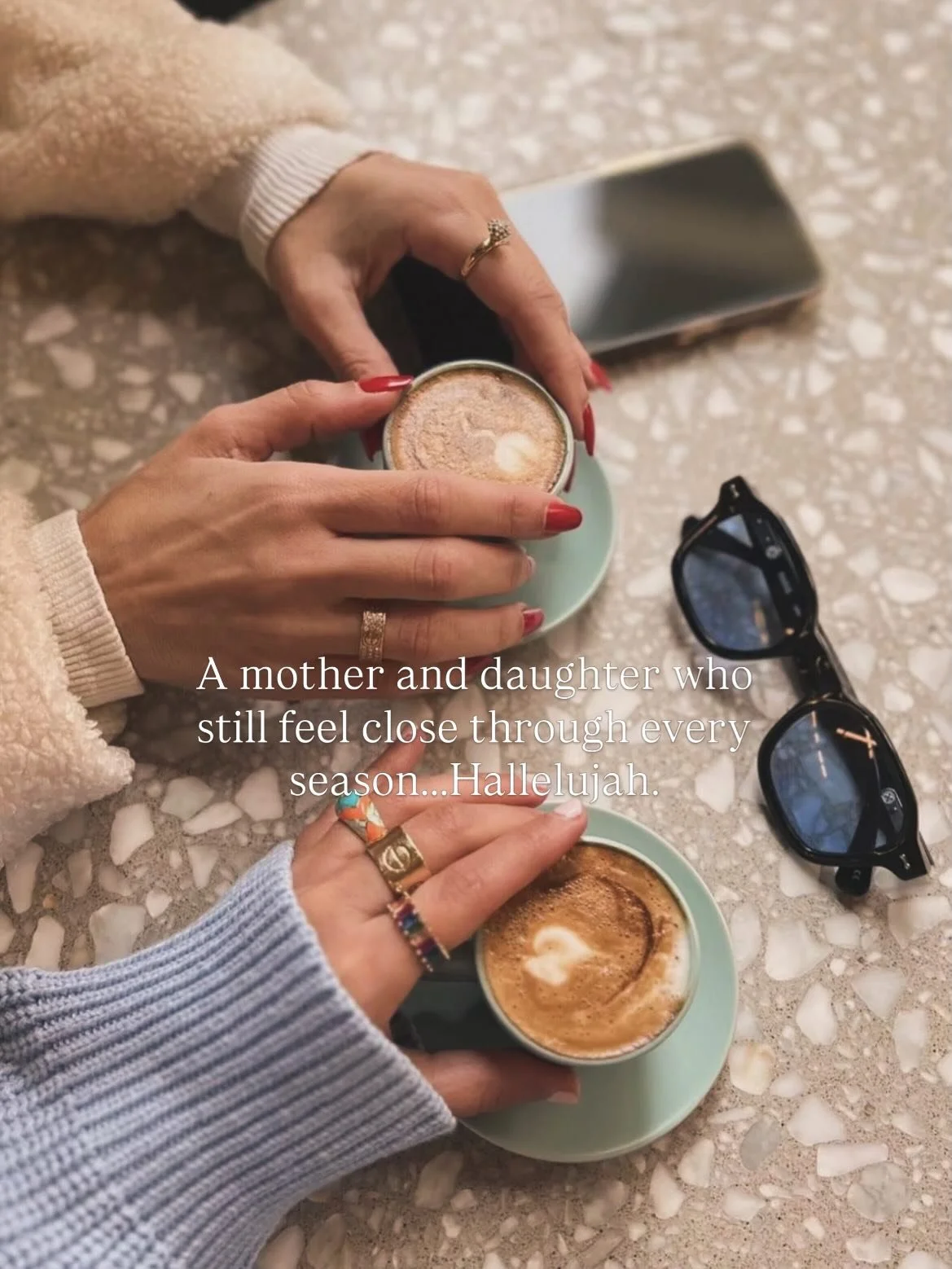The mother-daughter relationship is made of the smallest moments.
Coffee together before the day begins.
Laughing in the kitchen while dinner is cooking.
Calling each other first when something exciting happens.
A voice note before the big presentati