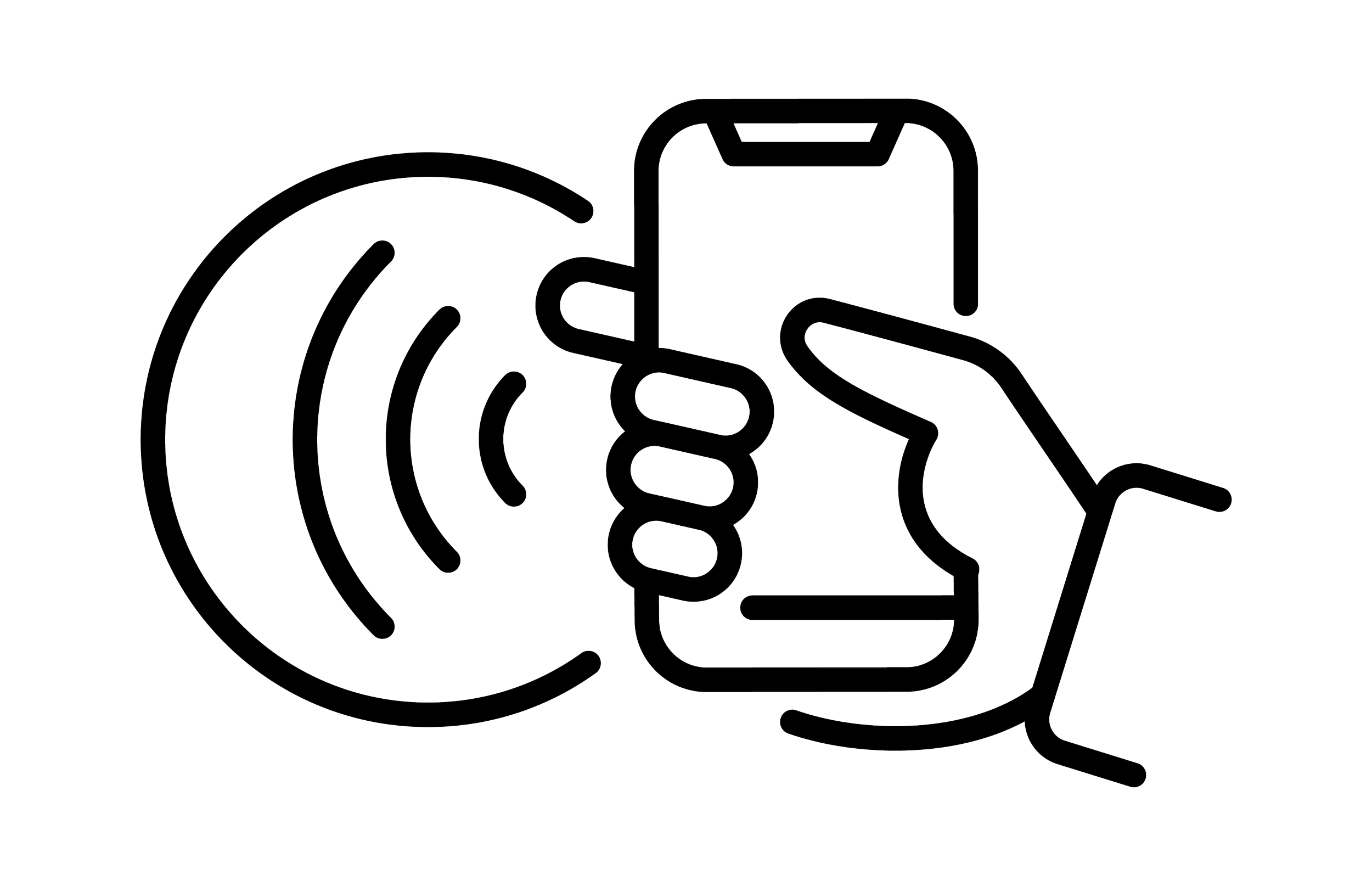 Walking Closet TouchIn 智慧收納貼感應圖示：手機靠近收納貼即可透過無線感應讀取衣物清單。