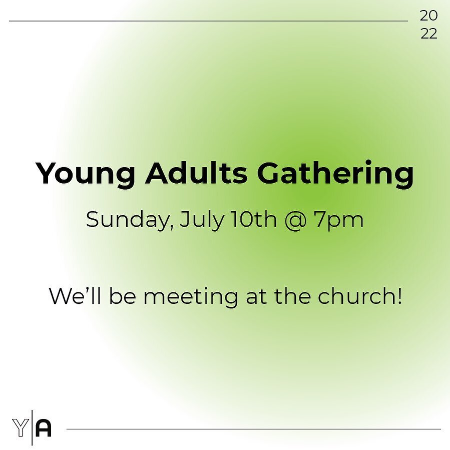 Join us this Sunday, July 10th for another gathering! We&rsquo;ll be at the church at 7pm. Be ready for games, worship, &amp; a sermon application/discussion. 

Excited to see you all again!