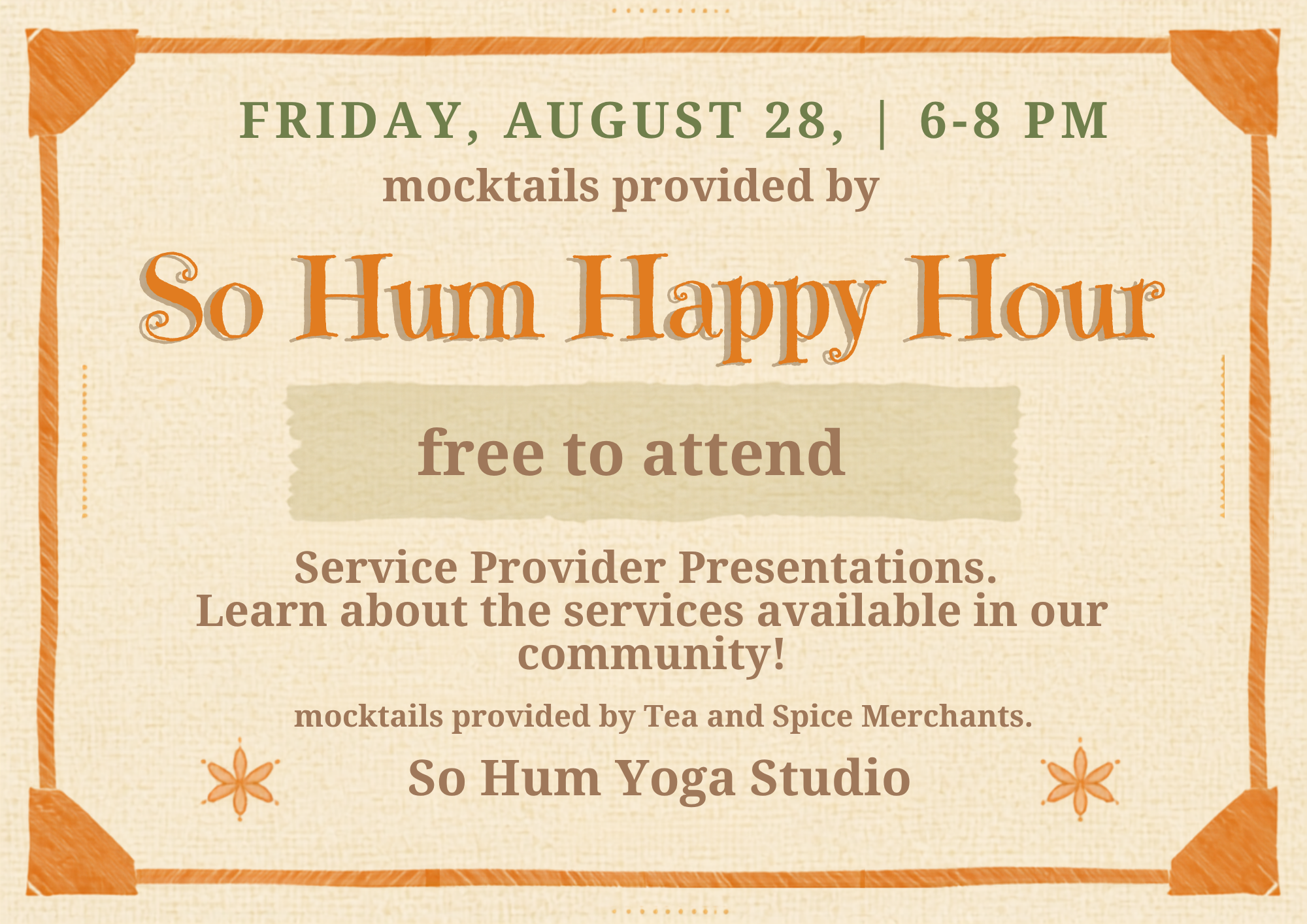 So Hum Happy Hour | Mocktails, Tea & Community Connection
