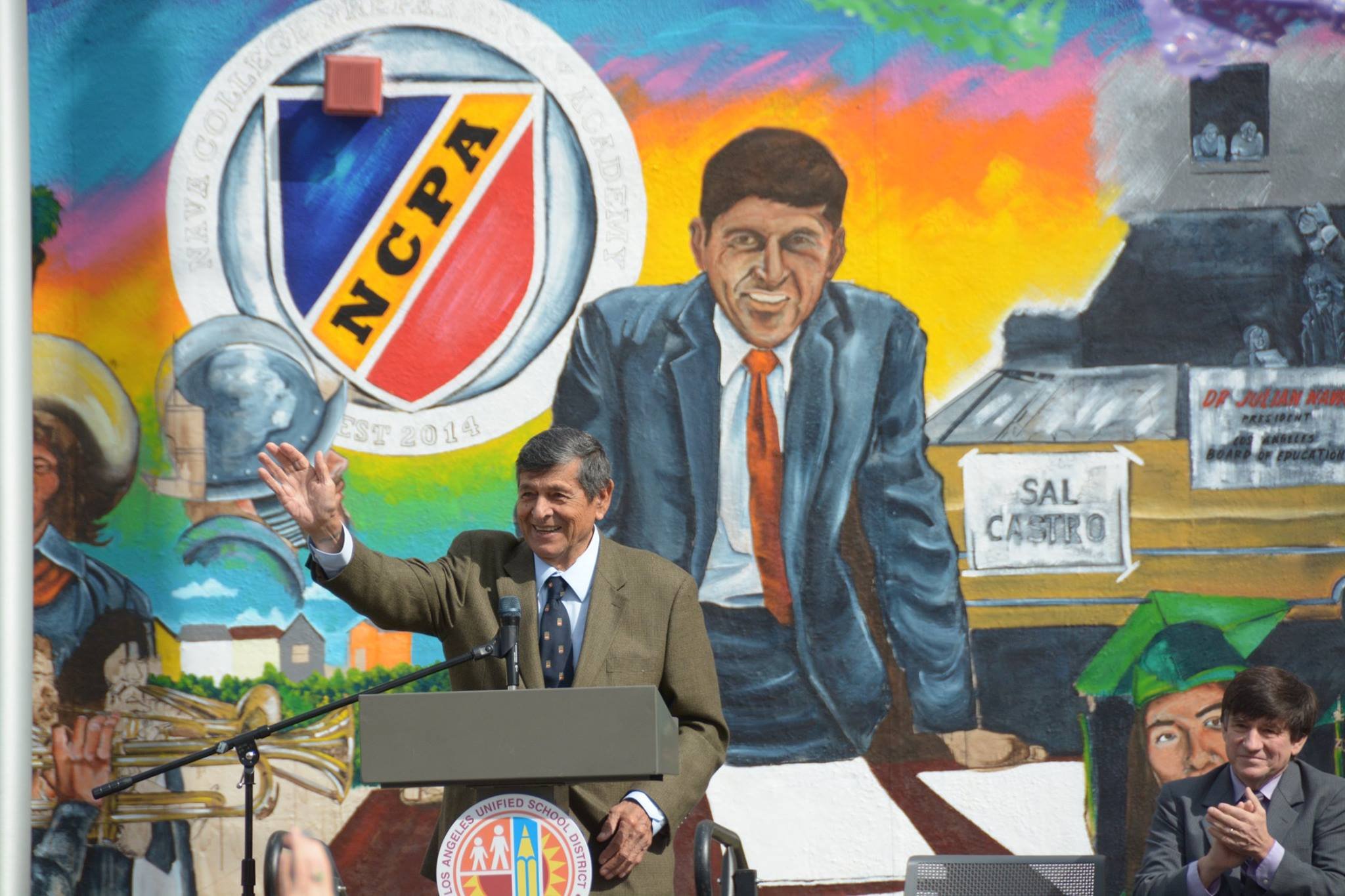 Julian at the dedication of the Nava College Preparatory Academy in Los Angeles, 2015.