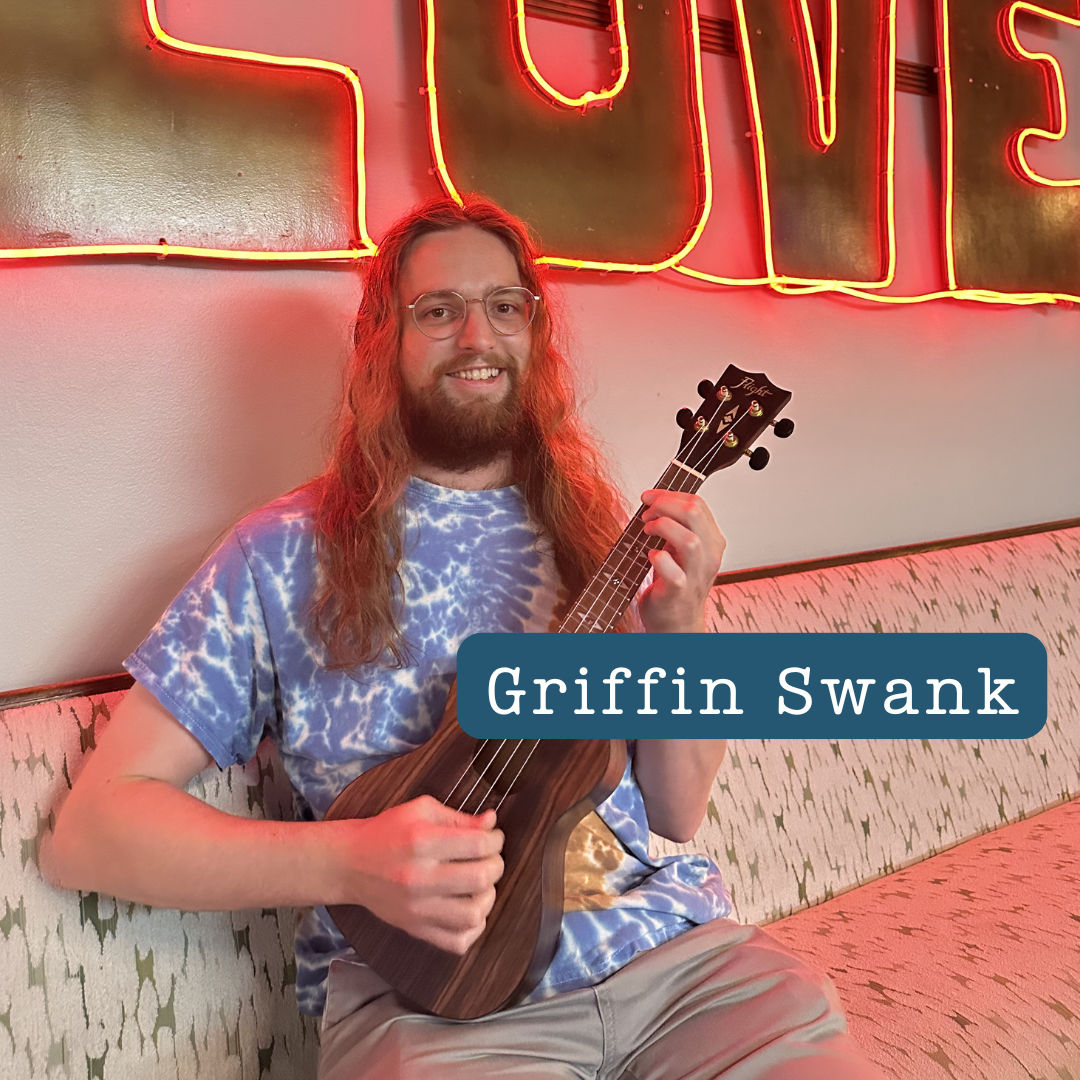 Griffin Swank teaches ukulele, guitar, piano, and more at Bojangles Music School.