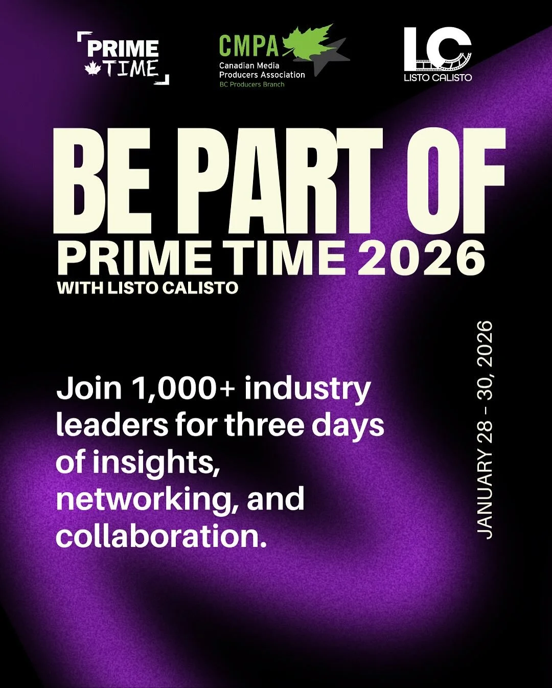 Listo Calisto is heading to Prime Time 2026 and you can come with us! 🎥🇨🇦

We&rsquo;re inviting Latin Canadian producers and filmmakers to be part of our delegation at Canada&rsquo;s biggest screen-industry conference, hosted by the CMPA.

This is