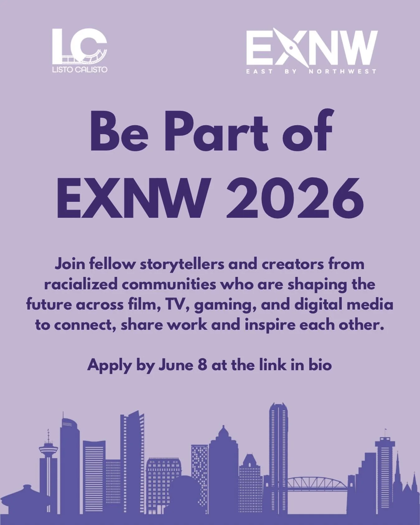 We&rsquo;re excited to create access for Latin Canadian creatives at EXNW taking place July 24-26.

Join fellow creatives and decision-makers to make connections, share ideas, and build momentum.

We&rsquo;re inviting Latin Canadian creatives across 