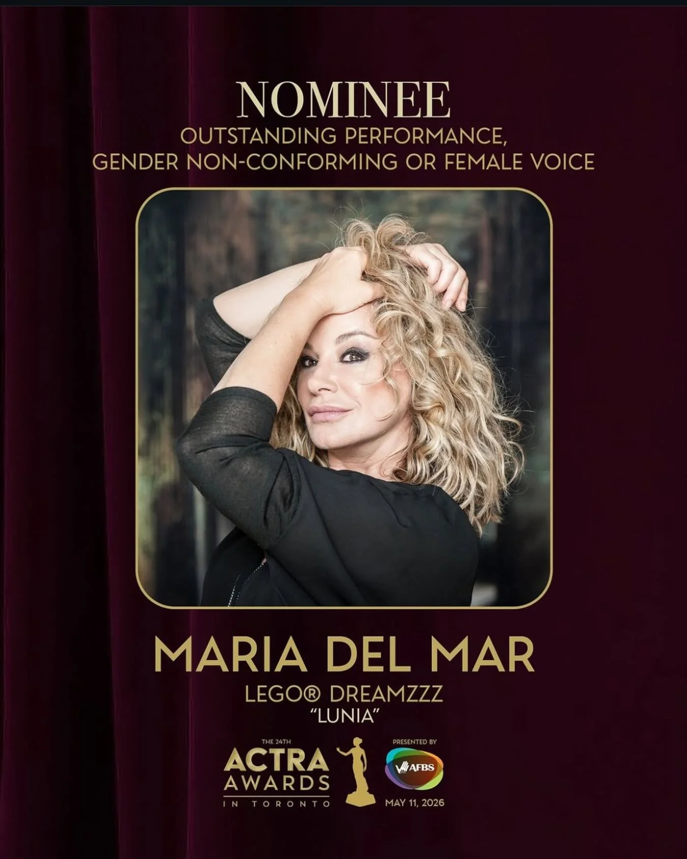We love seeing Latin Canadians shining bright in our industry!

Congratulations to @mariadelmar1 on her @actratoronto Awards nomination. 

We&rsquo;re cheering you on!