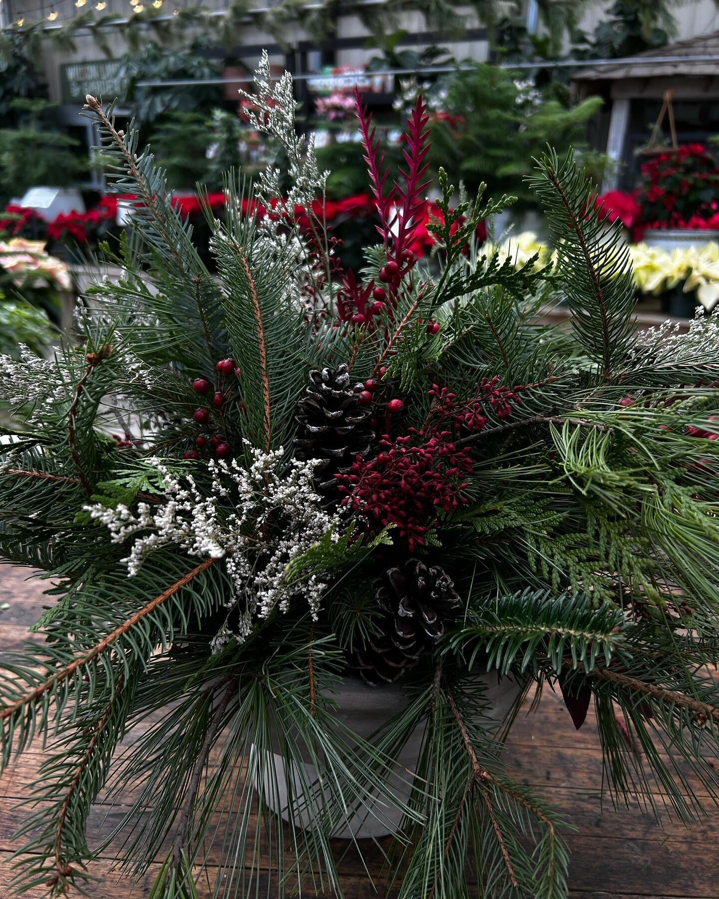 it&rsquo;s beginning to look a lot like christmas around here. our holiday centerpiece class is this coming friday so you can deck your halls right before the big day. sign up at the link in our bio 🎄