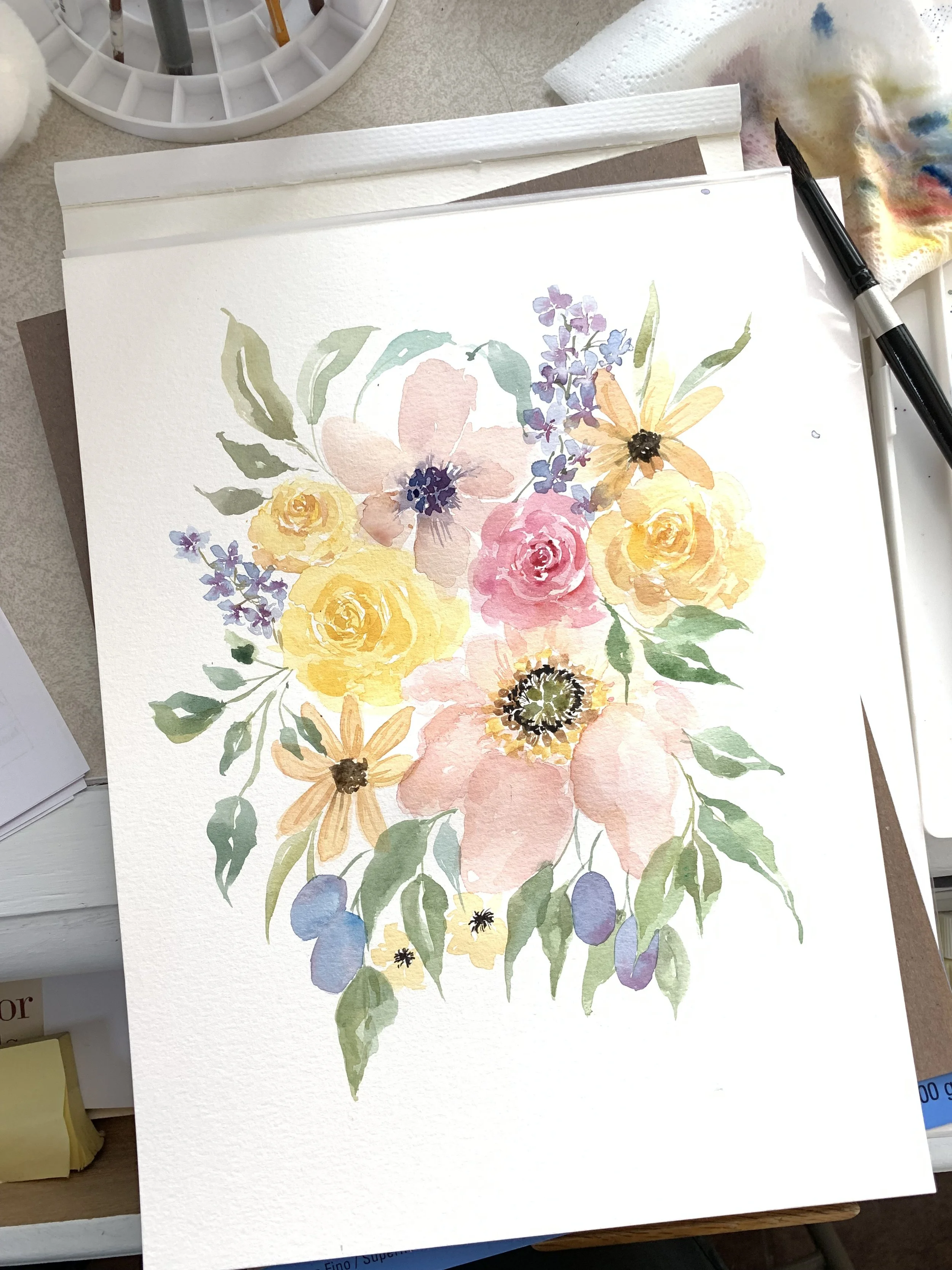 Custom Watercolor Bouquet Painting