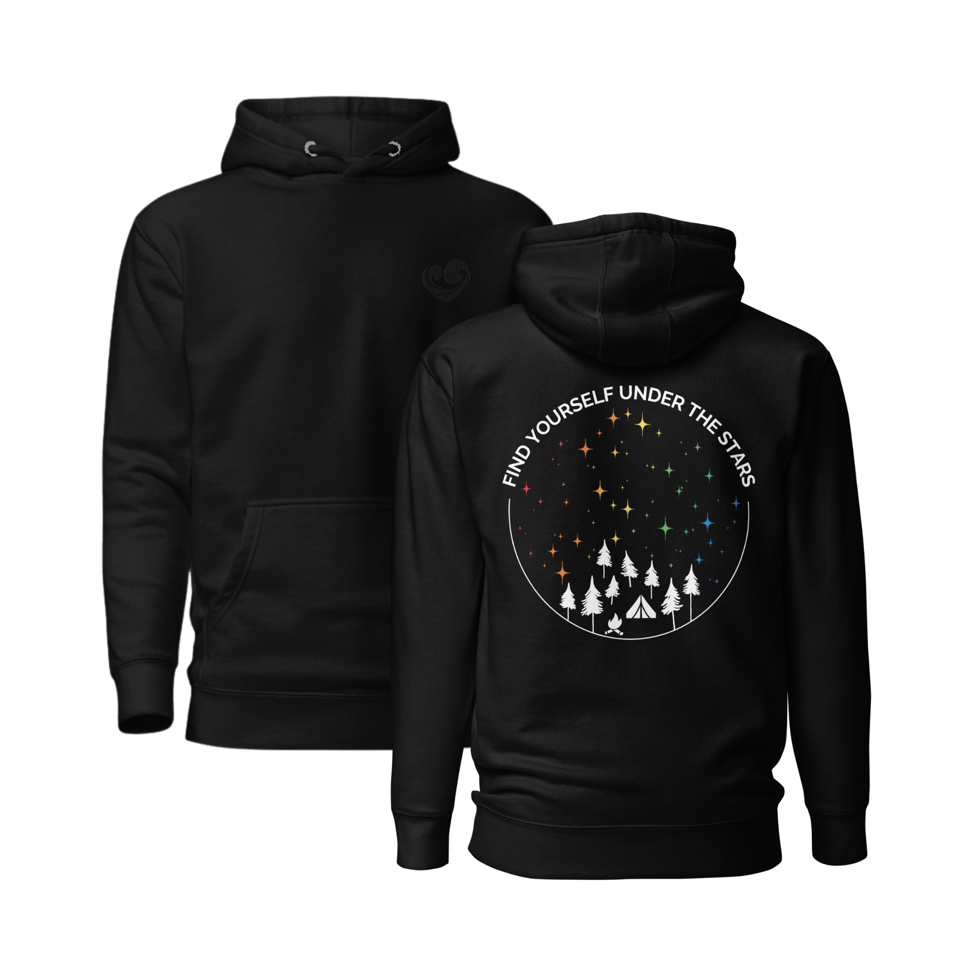 Find Yourself Under the Stars Hoodie - Embroidered Front