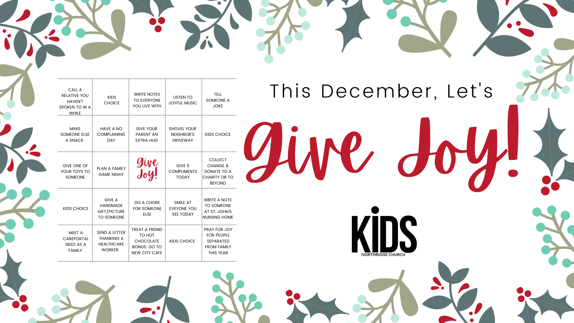 KiDS Weekly Experience Guide &amp; Parent Cue: week of December 6th