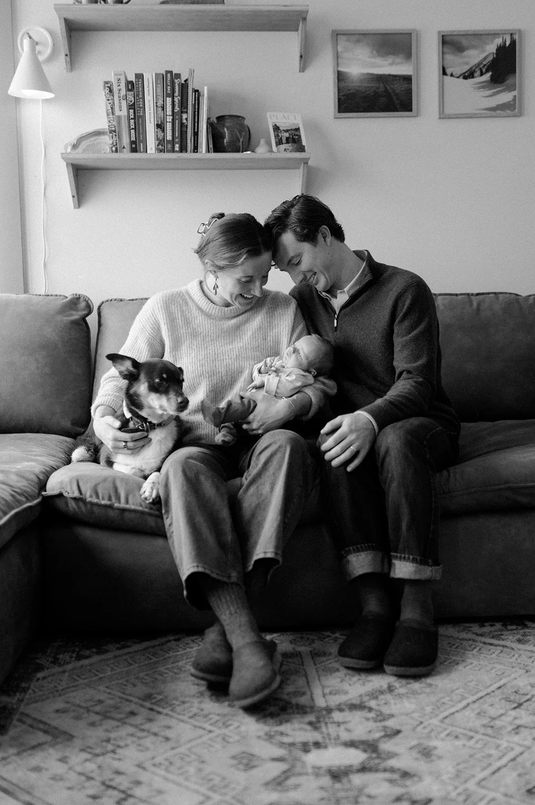 At home newborn session, Bozeman, Montana family photographer