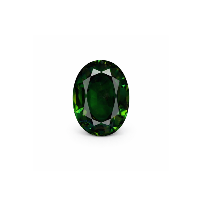 #14446 Oval Green Sapphire Cert 6.18cts