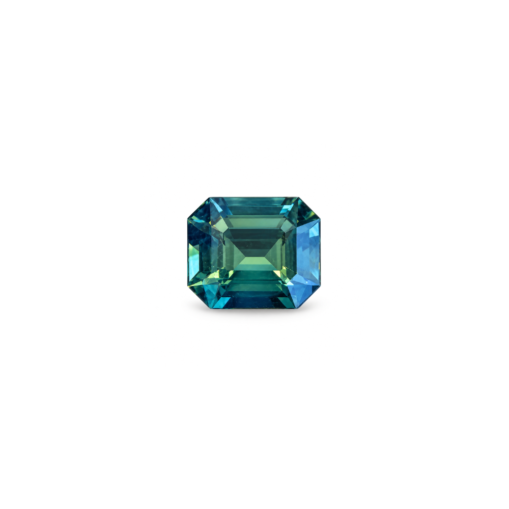 #16831 Emerald Cut Teal Blue-Green Sapphire 2.28cts