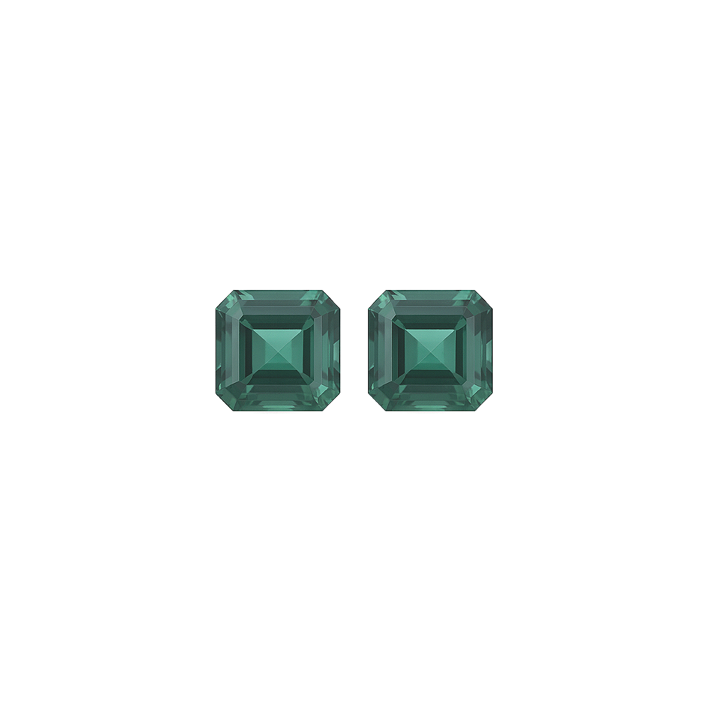 #15962 Square Teal Sapphires (Matched Pair) 5MM