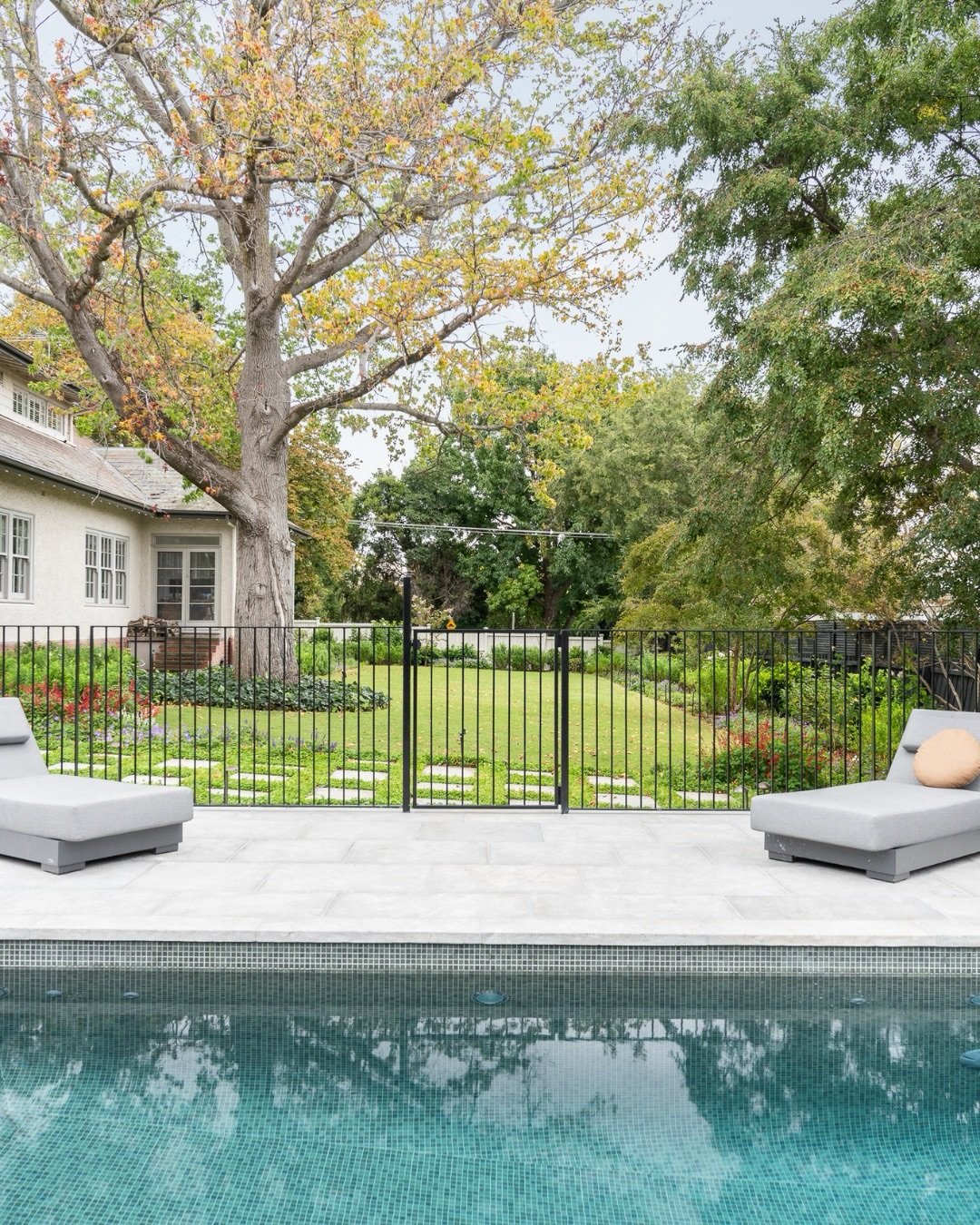 A pool that feels like part of the garden story, framed by greenery and guided by classic design principles.

Design: @paulbangay 
Landscape: @kings_gardens_and_pools_ 
Pool: @tlc_pools 
Photography: @mitchlyonsphotography