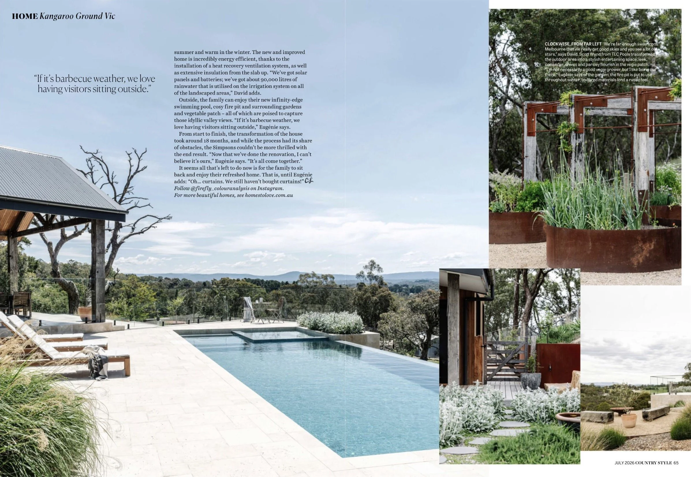 Kangaroo Ground Project by TLC Pools in Country Style Magazine