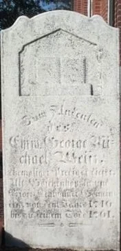 The gravestone of Rev. George Michael Weiss