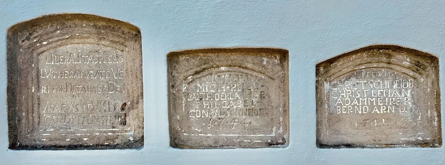 The 1744 cornerstone of Old Goshenhoppen