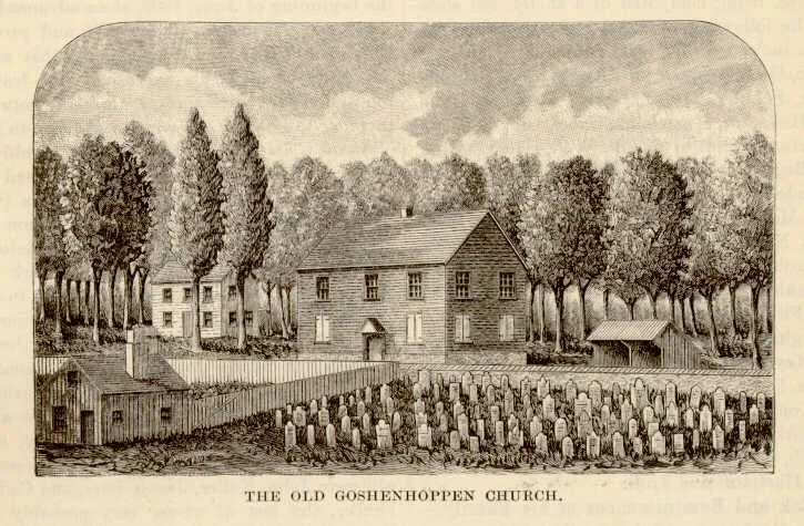 The oldest known drawing of the Old Goshenhoppen property