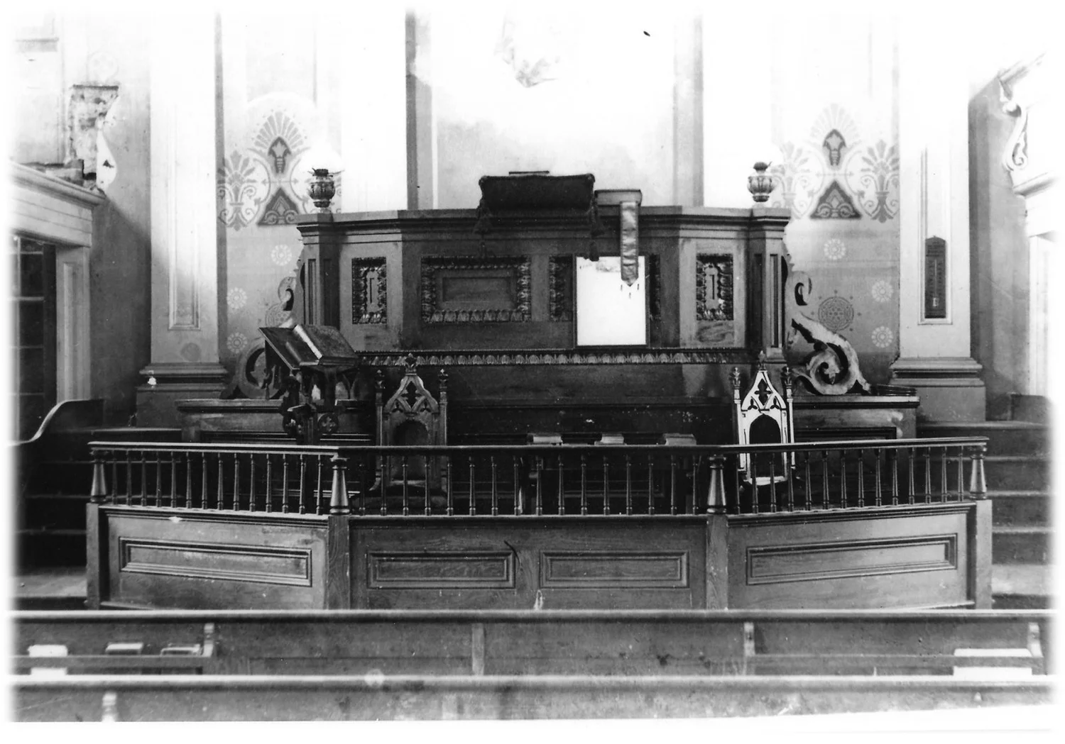 The 1858 pulpit and sanctuary