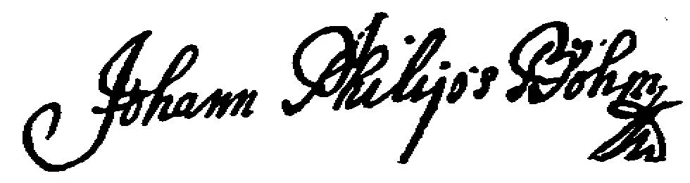 The signature of John Philip Boehm