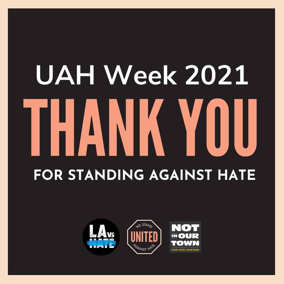 Thank you to everyone who participated in this year's #UnitedAgainstHateWeek. The movement expanded to nearly 100 participating organizations and cities, spreading the message of standing united against hate across the country.