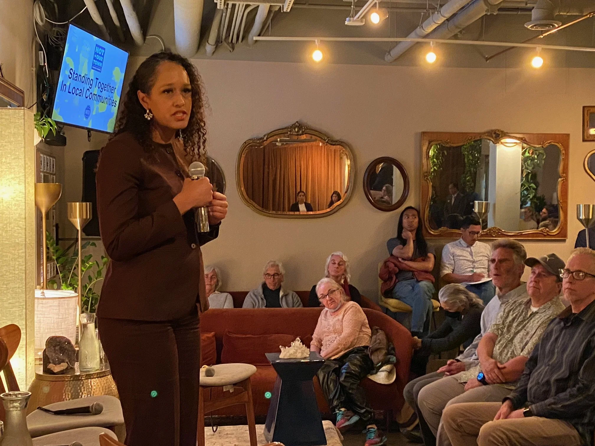 SF District Attorney Brooke Jenkins at Manny’s during United Against Hate Week 2025