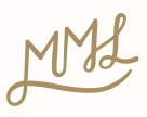 Gold-colored logo with the initials 'MML' in cursive script.