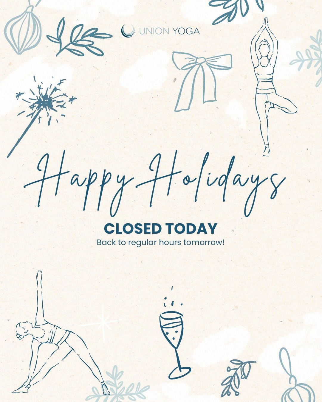 Happy holiday's from Union Yoga 🎄 

We'll be open on Friday for regular classes.