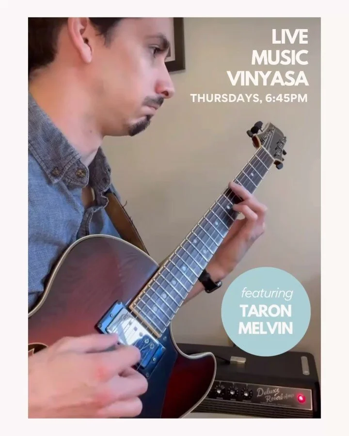 Starting Thursdays, Rex&rsquo;s evening vinyasa will feature live music w/ @madmelvinmusic! Meet Taron Melvin, a talented guitarist specializing in Solo Jazz Guitar. He focuses on using music to elevate his listener&rsquo;s experience, whether it&rsq