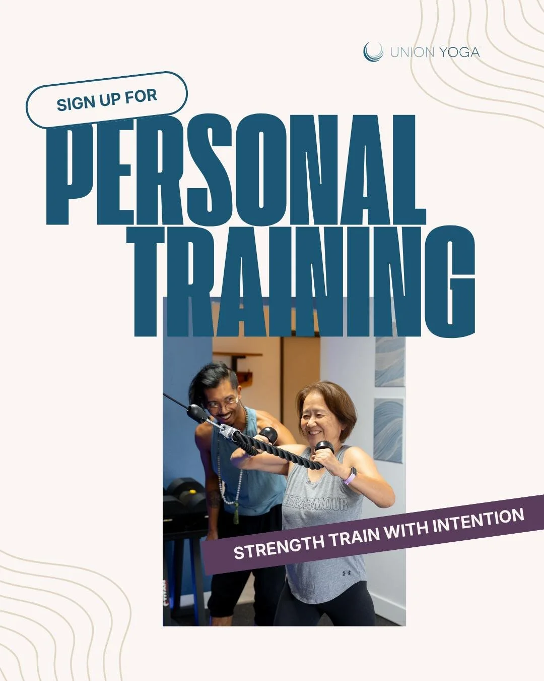 We offer fitness solutions for clients at any age and any level. Learn how to lift with confidence, and develop strength for longevity!

 💪 Intro to Weight Training
🫀 OHM Strength Foundations
🧘&zwj;♀️ The Complete Union