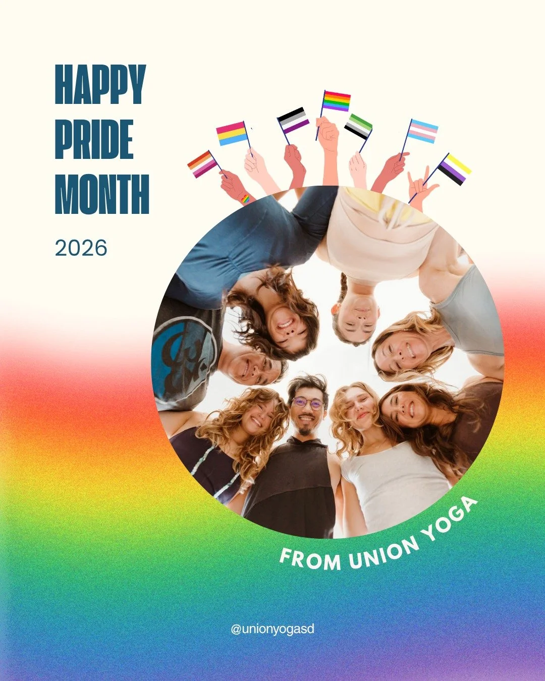 Union Yoga is and will always be a space where everyone is welcomed, celebrated, and seen. Today and every day 🌈